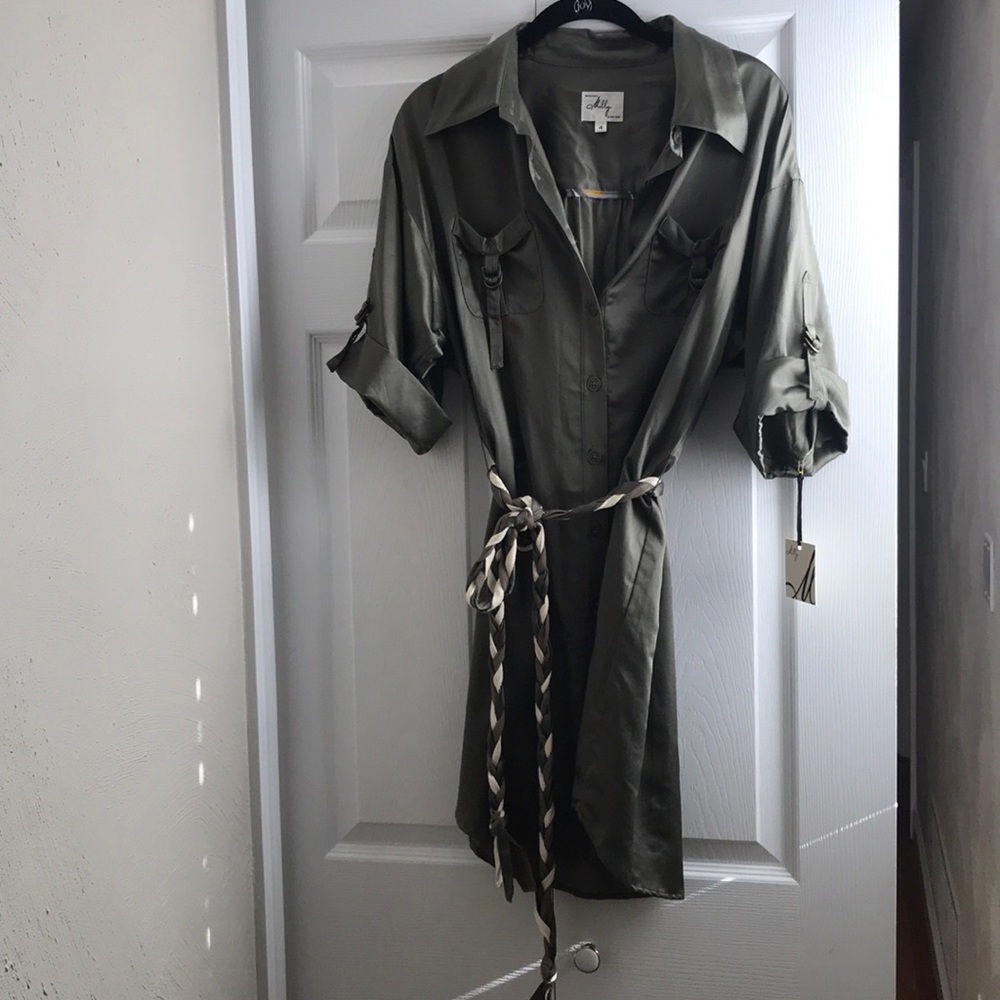 Milly size 4 silk Shirt dress. Brand new.